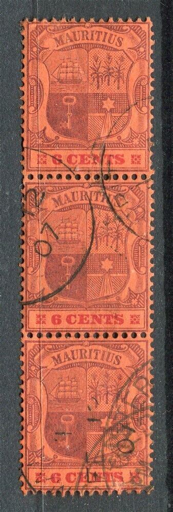 Mauritius Early S Coat Of Arms Issue C Used Strip Of Africa