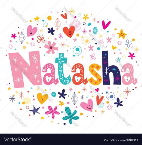 Natasha name design Royalty Free Vector Image - VectorStock