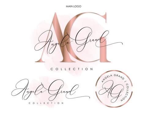 Rose Gold Logo Beauty Logo Text Logo Premade Logo Design Etsy