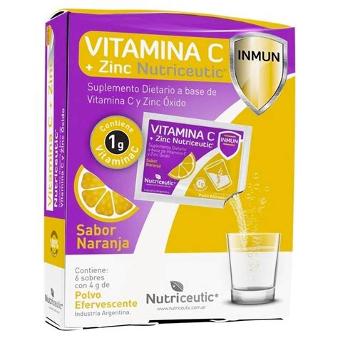 Nutriceutic Vitamina C Zinc Inmun X 6 Sobres Efervescentes Farmacia