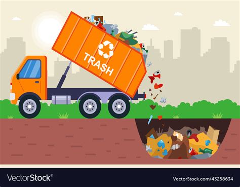 Disposal of waste in a garbage pit it is illegal Vector Image