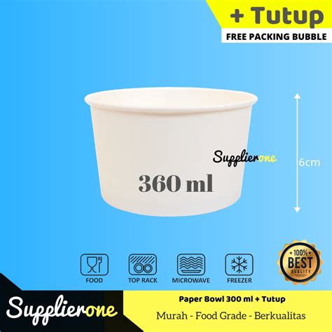 Jual Paper Bowl Ml Tutup Mangkok Kertas Rice Bowl Kemasan