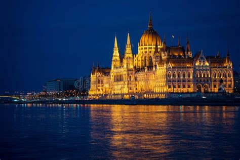 Hungarian Parliament Building at Night Stock Photo - Image of ...