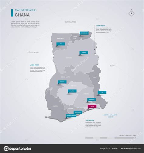 Ghana Vector Map Infographic Elements Pointer Marks Editable Template