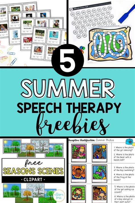 Free Summer Speech Therapy Activities Speech Therapy Speech Therapy