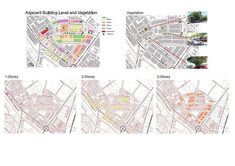 Three Maps Showing The Locations Of Different Buildings And Streets In