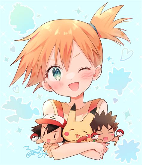 Pikachu Ash Ketchum Misty Psyduck Togepi And 3 More Pokemon And 2 More Drawn By Nanase