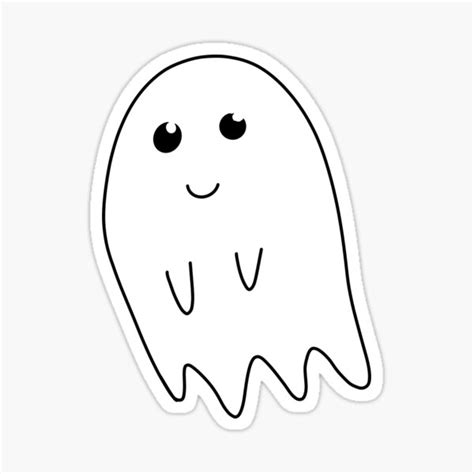 Cute Happy Ghost Sticker For Sale By Shadowstarart Redbubble