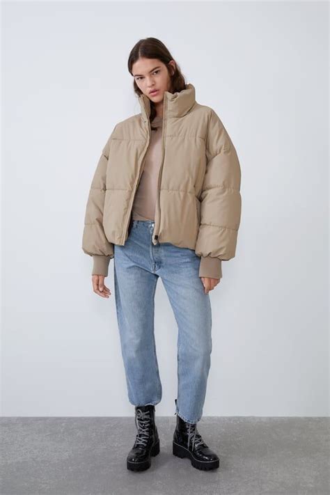 Zara Oversized Puffer Jacket Beige Puffer Jacket Oversized Puffer Jacket Beige Puffer