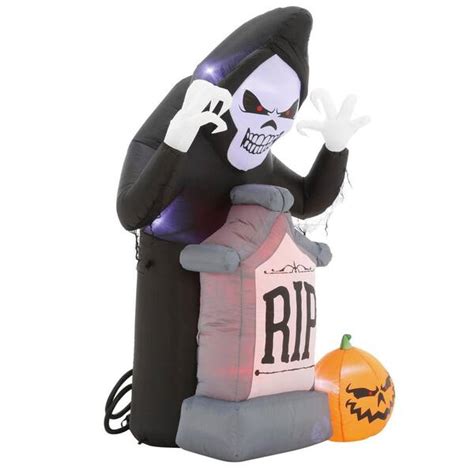 Animated Grim Reaper Halloween Inflatable Town Green