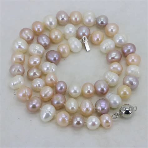 2015 Free shipping 8 9mm Natural Multi Color akoya cultured pearl ...