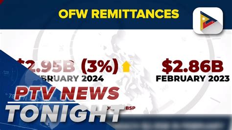 OFW Remittances Reach 2 95 B In February Video Dailymotion