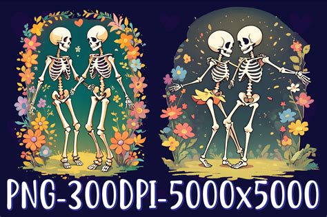 Cute Skeleton Couple Graphic by SR Design · Creative Fabrica