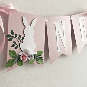 Bunny One Cake Topper First Birthday Cake Topper Birthday Etsy