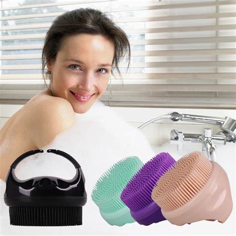 Exfoliating Body Silicone Bath Brushes Sponges Soft Bristles Back