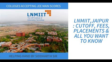 Lnmiit Jaipur Cutoff Fee Placements All Other Details Youtube