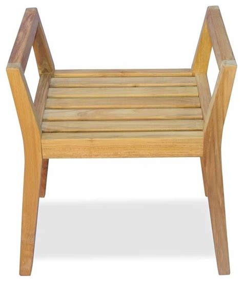 Teak Shower Bench with Arms by Regal Teak - Contemporary - Shower ...