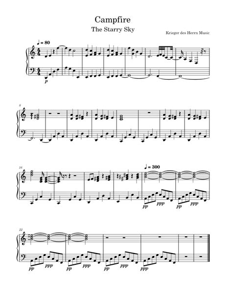 Campfire Sheet Music For Piano Solo Easy