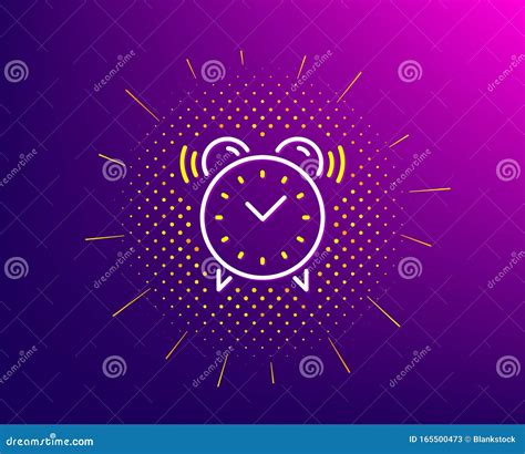 Alarm Clock Line Icon Time Sign Vector Stock Vector Illustration Of