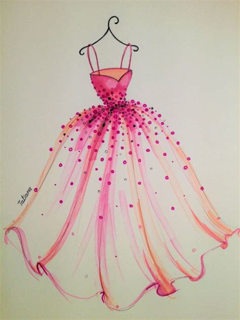 ORIGINAL Fashion Illustration-the Pink Dress - Etsy | Fashion ...