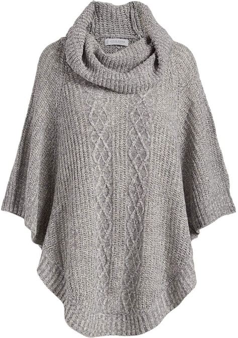 Gray Poncho Sweater Women Grey Poncho Gray Poncho Sweater