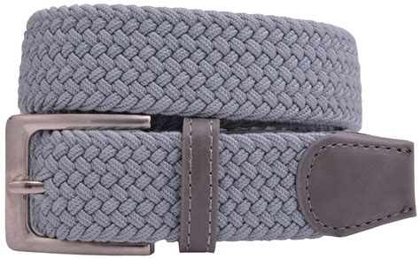 Elastic Wide Woven Stretch Web Belt Grey At Amazon Mens