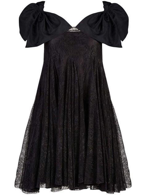 Buy Nina Ricci Floral Lace Bow Detail Minidress Black At 26 Off