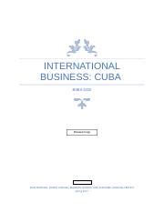 Demographic Assignment Docx International Business Cuba Bsba