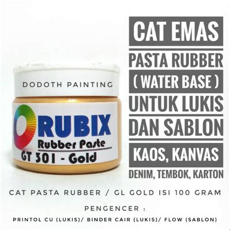 Jual Cat Emas Gold Pasta Rubber GL Cat Akrilik Cat Textile Sablon Dan