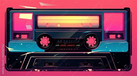 Retro cassette tape, vector art illustration of a cassette tape in the ...