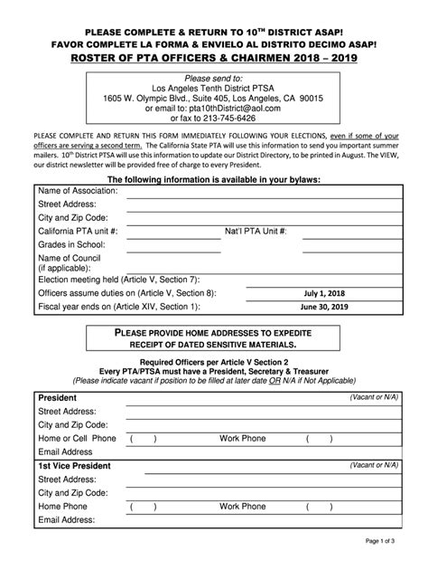 Texas Pta Plan Of Work Template 2019 2025 Form Fill Out And Sign