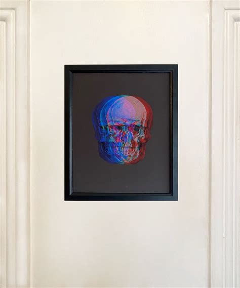 Rainbow 3d Holographic Skull Print Wall Art Skull Print 3d Etsy