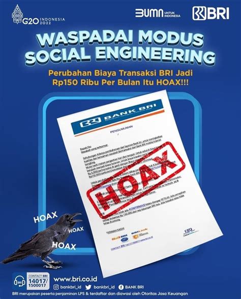 Beredar Link Palsu Kenaikan Tarif Transaksi Nasabah Bri Diimbau Selalu