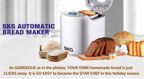 Skg Automatic Bread Machine With Recipes Multifunctional Loaf Maker For