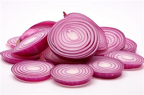 Premium Photo Sliced Red Onions Isolated On White Background