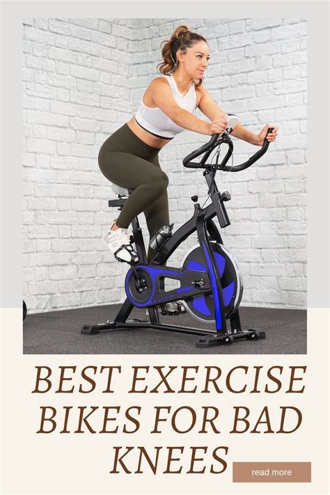 A Woman On An Exercise Bike With The Words Best Exercise Bikes For Bad Knees