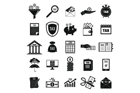 Taxes Icons Set Simple Style Graphic By Anatolir56 · Creative Fabrica