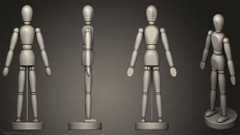 Figurines Simple Wooden Mannequin Stkpr D Stl Model For Cnc