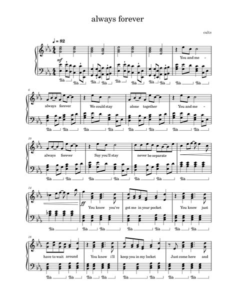 Always Forever Cults Solo Piano Sheet Music For Piano Solo