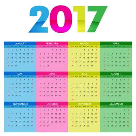 Free Vector | 2017 calendar template