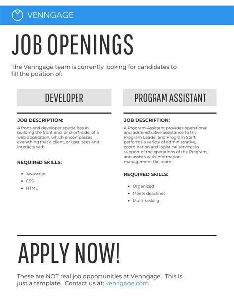 Job Ad Template / Copy of Job Vacancy Flyer Template | PosterMyWall