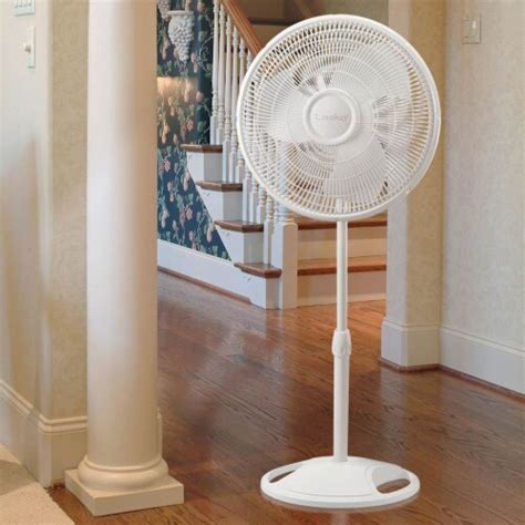 Lasko Inch Oscillating Adjustable Tilting Pedestal Stand Fan White