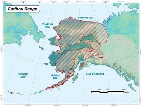 Caribou Range Map, Alaska Department of Fish and Game