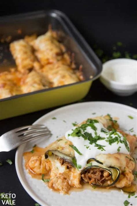 Keto Chicken Enchiladas With Zucchini Low Carb Recipe Ketovale