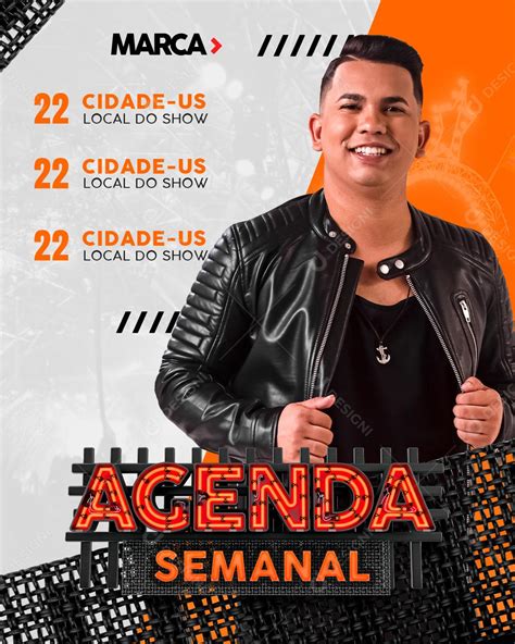 Flyers Agendas Semanal Social Media PSD Editável download Designi