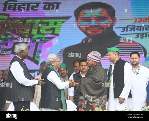 PATNA INDIA MARCH 3 RJD Chief Lalu Prasad Yadav With CPI M General