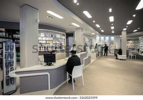 Modern Interior Pharmacy Drugstore Paris France Stock Photo 2262025599