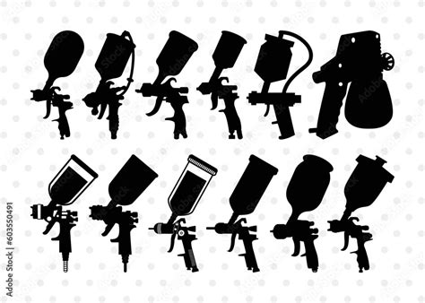 Spray Gun Svg Cut Files Spray Gun Silhouette Painting Gun Svg