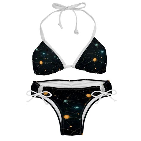 Constellation Detachable Sponge Adjustable Strap Bikini Set Swim Wear