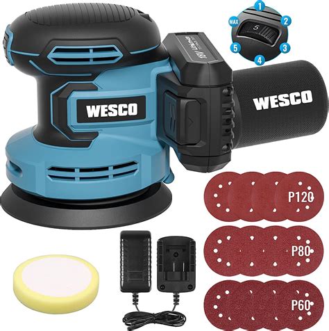 Orbital Sander Wesco V Cordless Random Orbital Sander Mm Ah